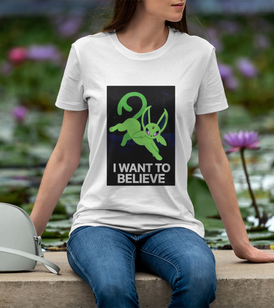 Shiny Espeon I Want To Believe Paranormal T-Shirt