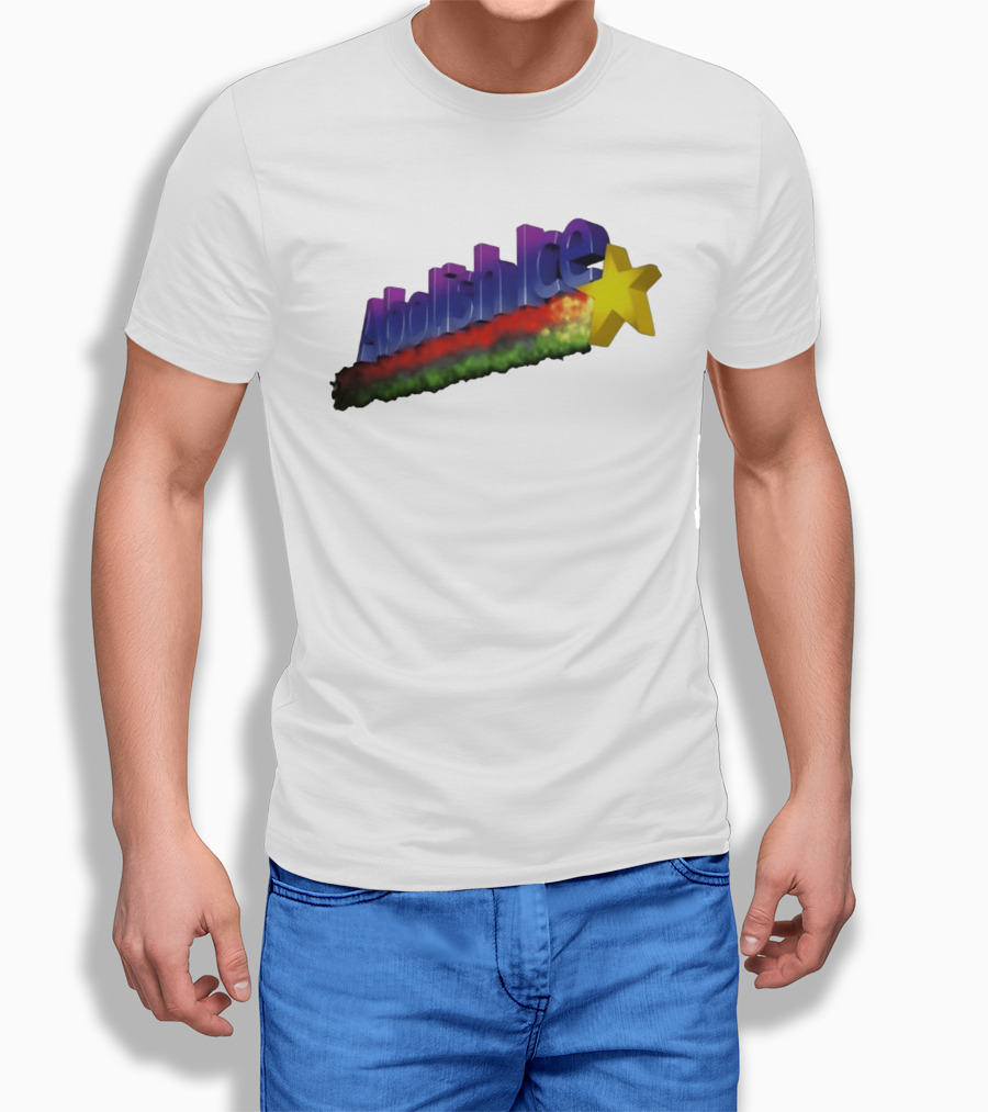 Abolish ICE Star Bold Text With Colorful Gradient And 3D Effect T-Shirt
