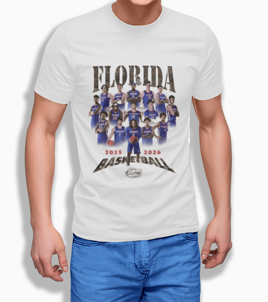 Florida Gators Basketball 2025 2026 Players Team Roster T-Shirt