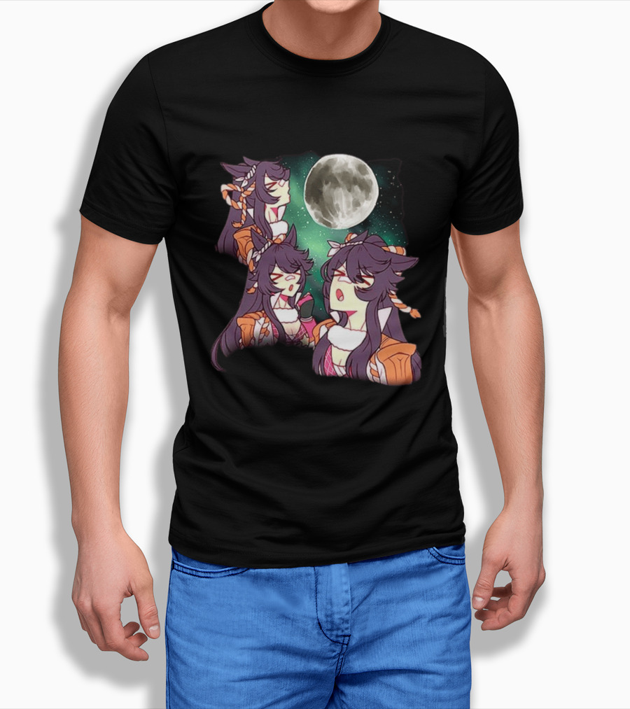Agnes Tachyon Anime Character Three Wolf Moon Meme T-Shirt