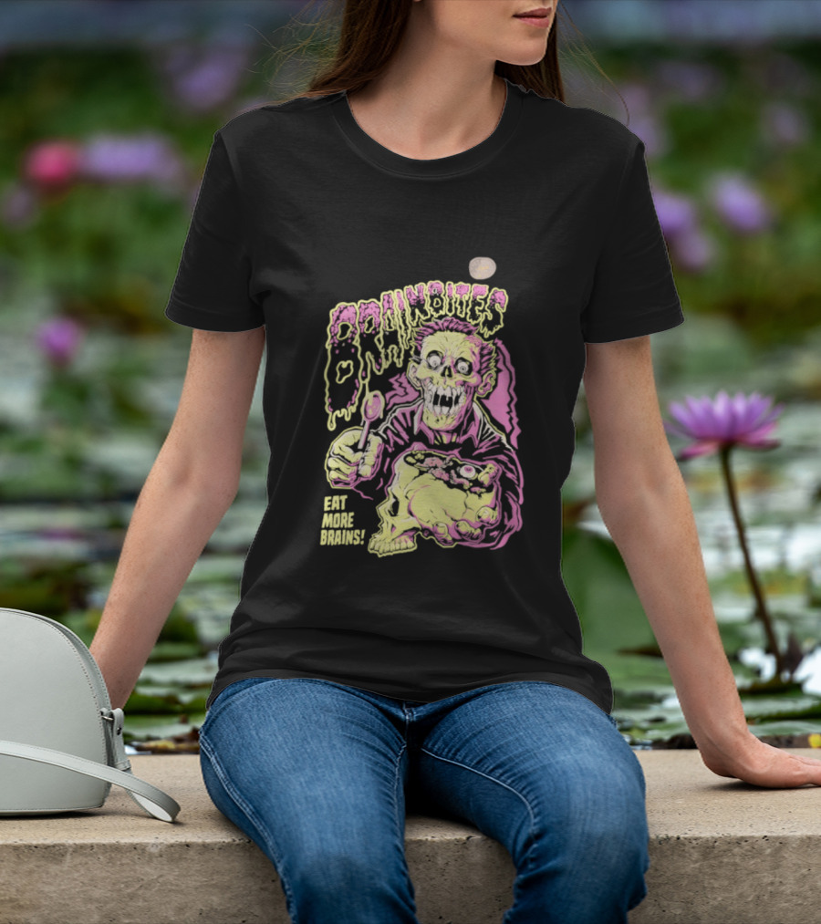 Brainbites Eat More Brains Horror Zombie Eating T-Shirt