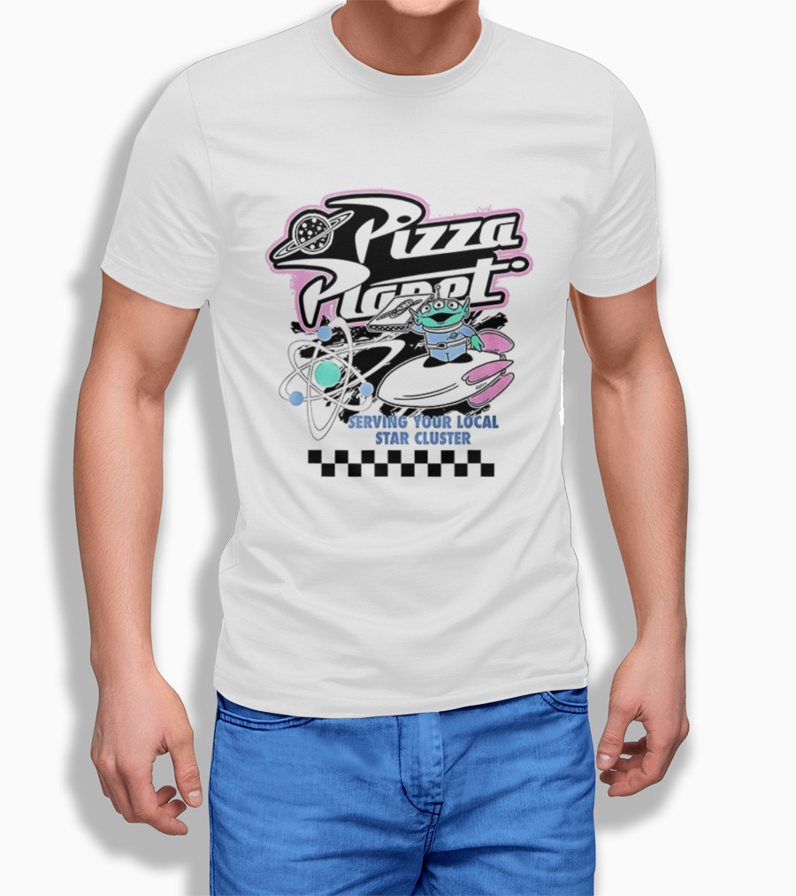 Pizza Planet Toy Story Serving Your Local Star Cluster Alien Spaceship T-Shirt