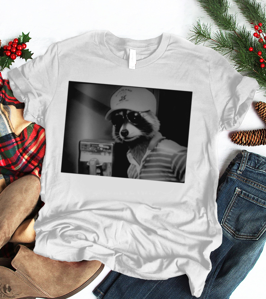 Rascal Plauche Raccoon With Hat And Sunglasses T-Shirt