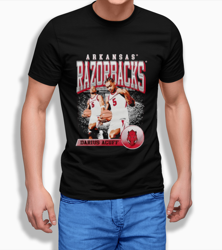 Arkansas Razorbacks Basketball Darius Acuff 5 T-Shirt