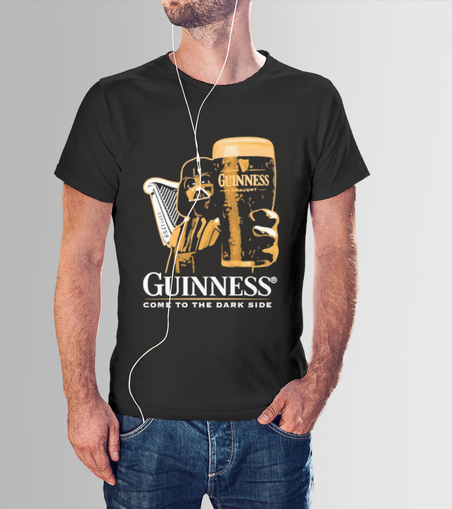 Guinness Darth Vader Come To The Dark Side Star Wars Beer Glass T-Shirt
