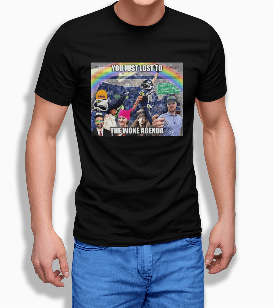 You Just Lost To The Woke Agenda Rainbow Capitol Hill Autonomous Zone Seattle Seahawks T-Shirt