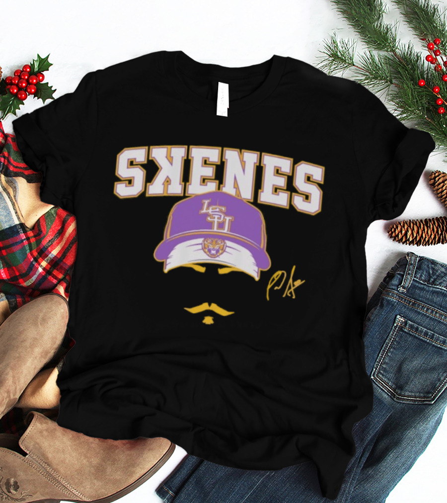 Paul Skenes LSU Tigers Baseball Skenes Stache Pro T-Shirt
