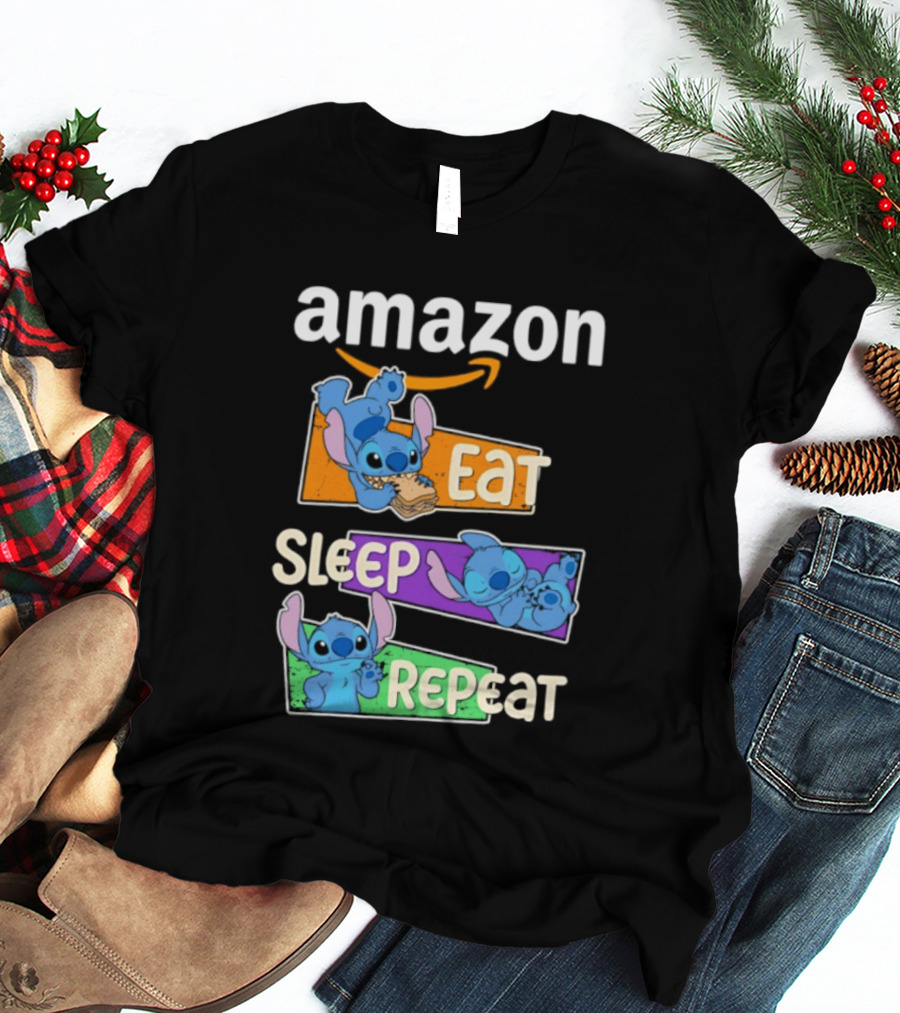 Amazon Stitch Eat Sleep Repeat T-Shirt
