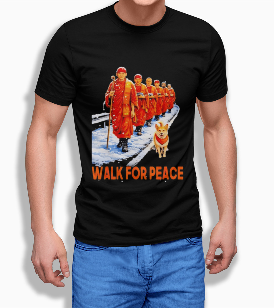 Walk For Peace 2026 Monks And Aloka Dog T-Shirt