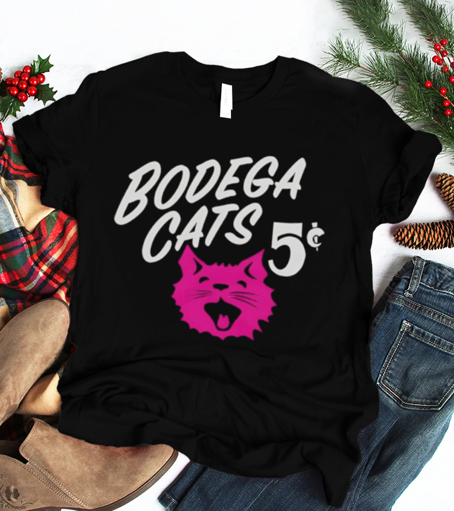 Bodega Cats 5 Cent Pink Cat T-Shirt