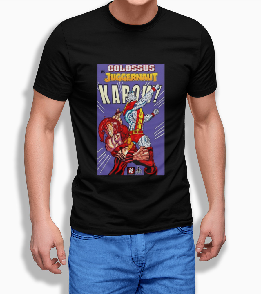 Colossus Vs Juggernaut Kapow Marvel Comics Battle Scene T-Shirt