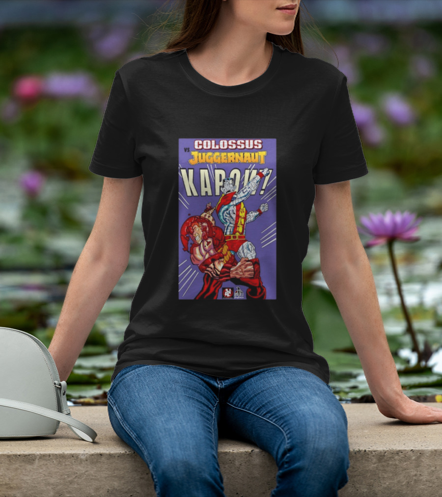 Colossus Vs Juggernaut Kapow Marvel Comics Battle Scene T-Shirt