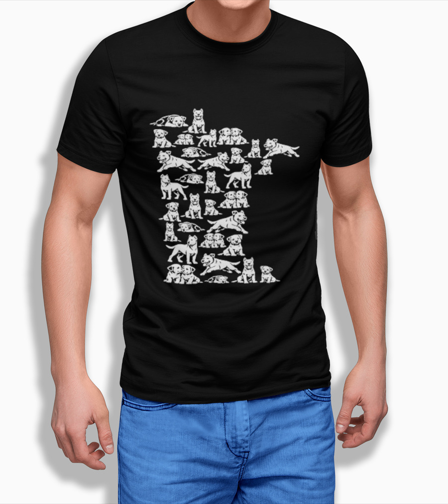 Pit Bull Terrier Silhouettes Minnesota Map T-Shirt