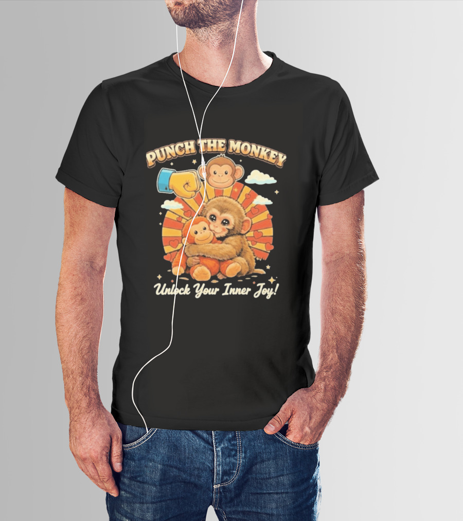 Punch The Monkey Hug Adorable Monkeys Unlock Your Inner Joy Fun T-Shirt