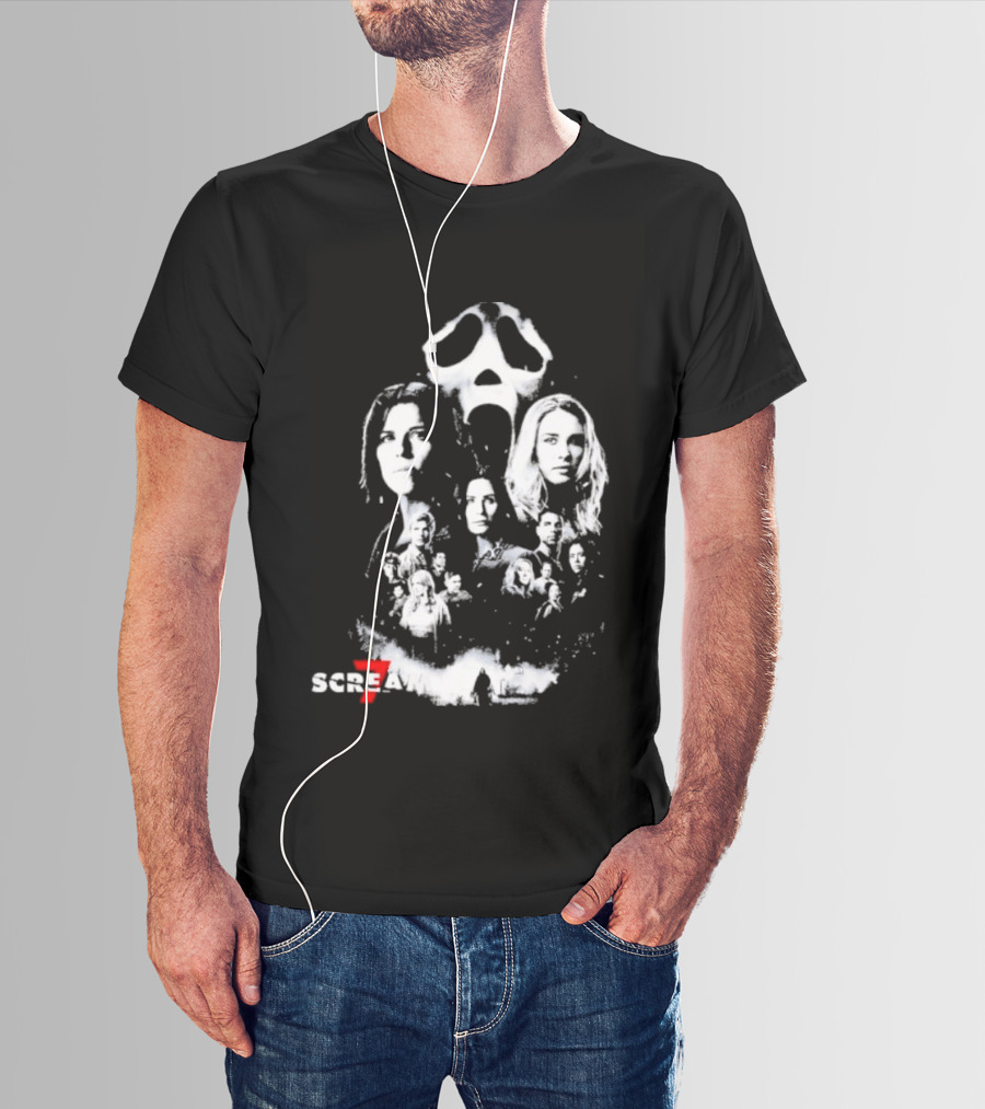 Scream 7 30th Anniversary Kill Tour 2026 Ghostface Mask Collage T-Shirt