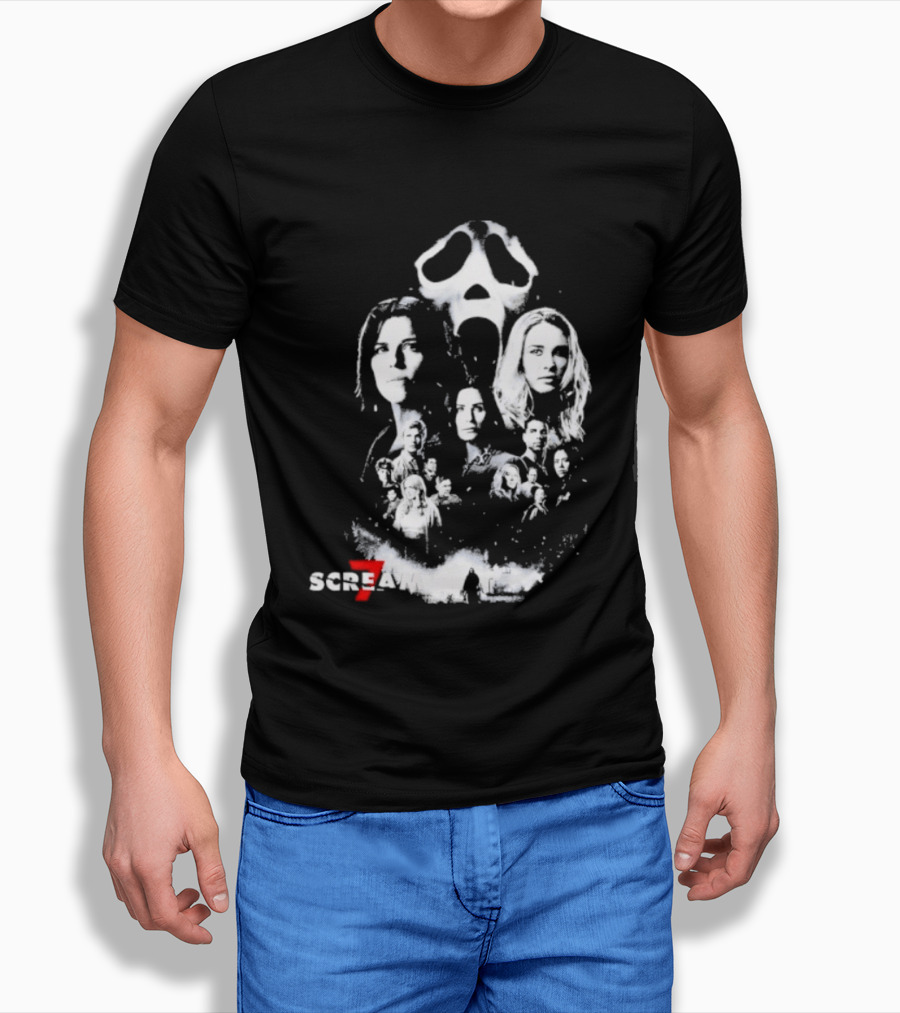 Scream 7 30th Anniversary Kill Tour 2026 Ghostface Mask Collage T-Shirt