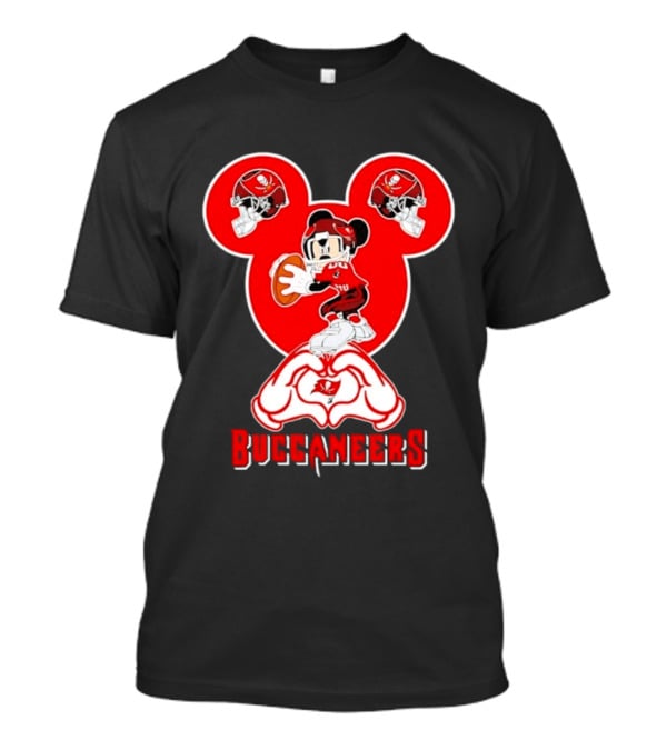 Tampa Bay Buccaneers Mickey Mouse Football Love Heart T-Shirt