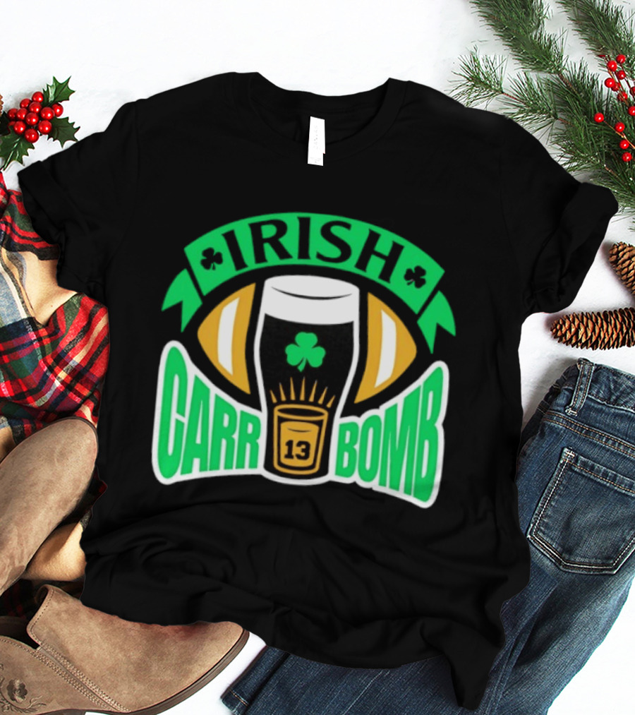 Irish Carr Bomb Football Beer Pint 13 Shamrock Luck T-Shirt