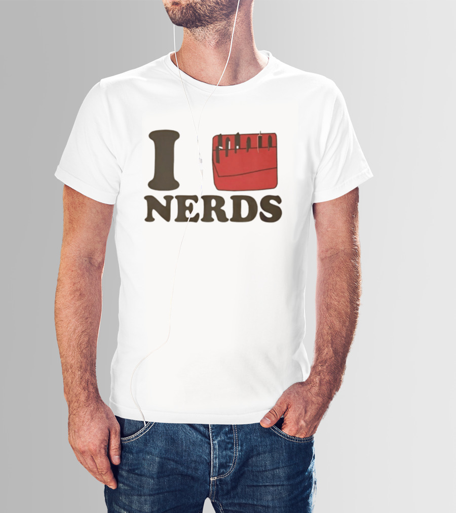 I Heart Red Pocket Nerds Cat Valentine T-Shirt