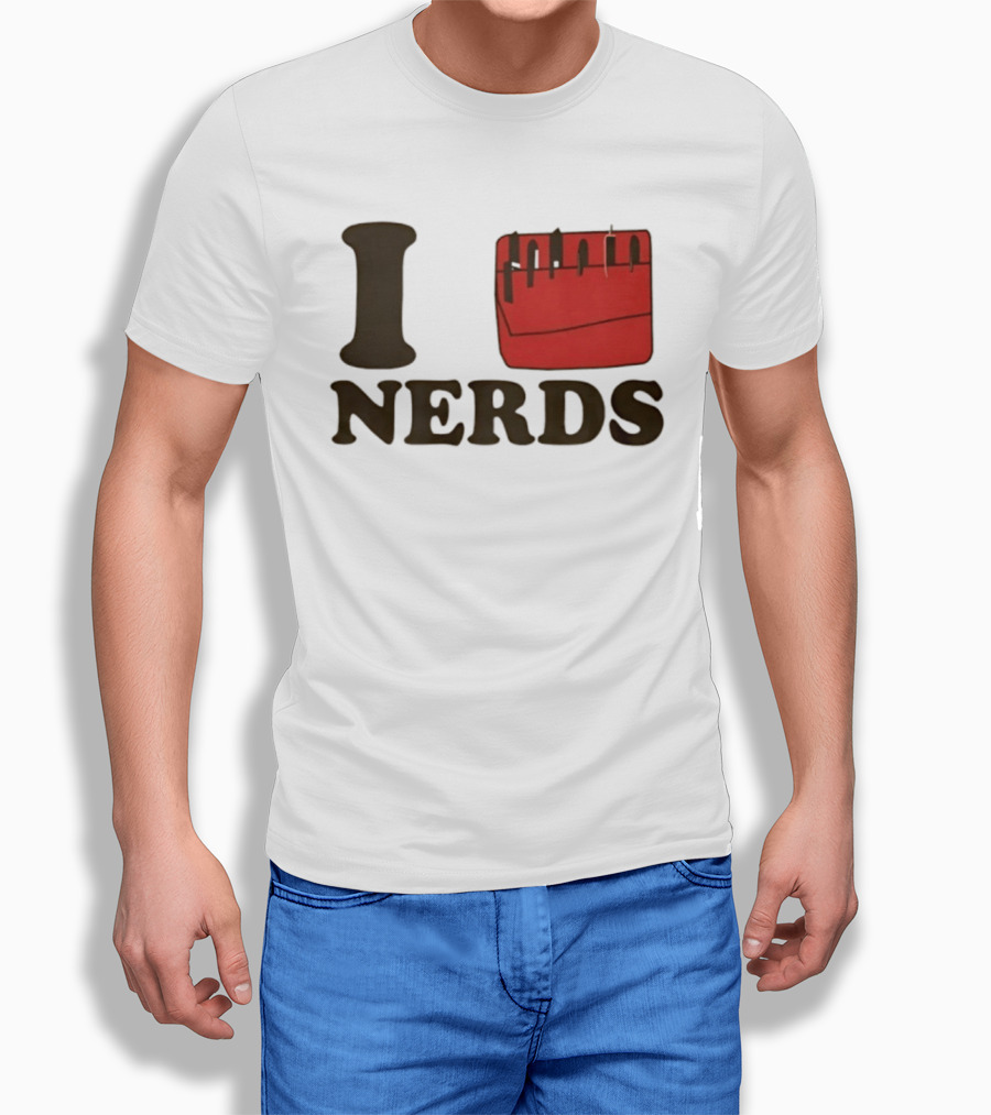 I Heart Red Pocket Nerds Cat Valentine T-Shirt
