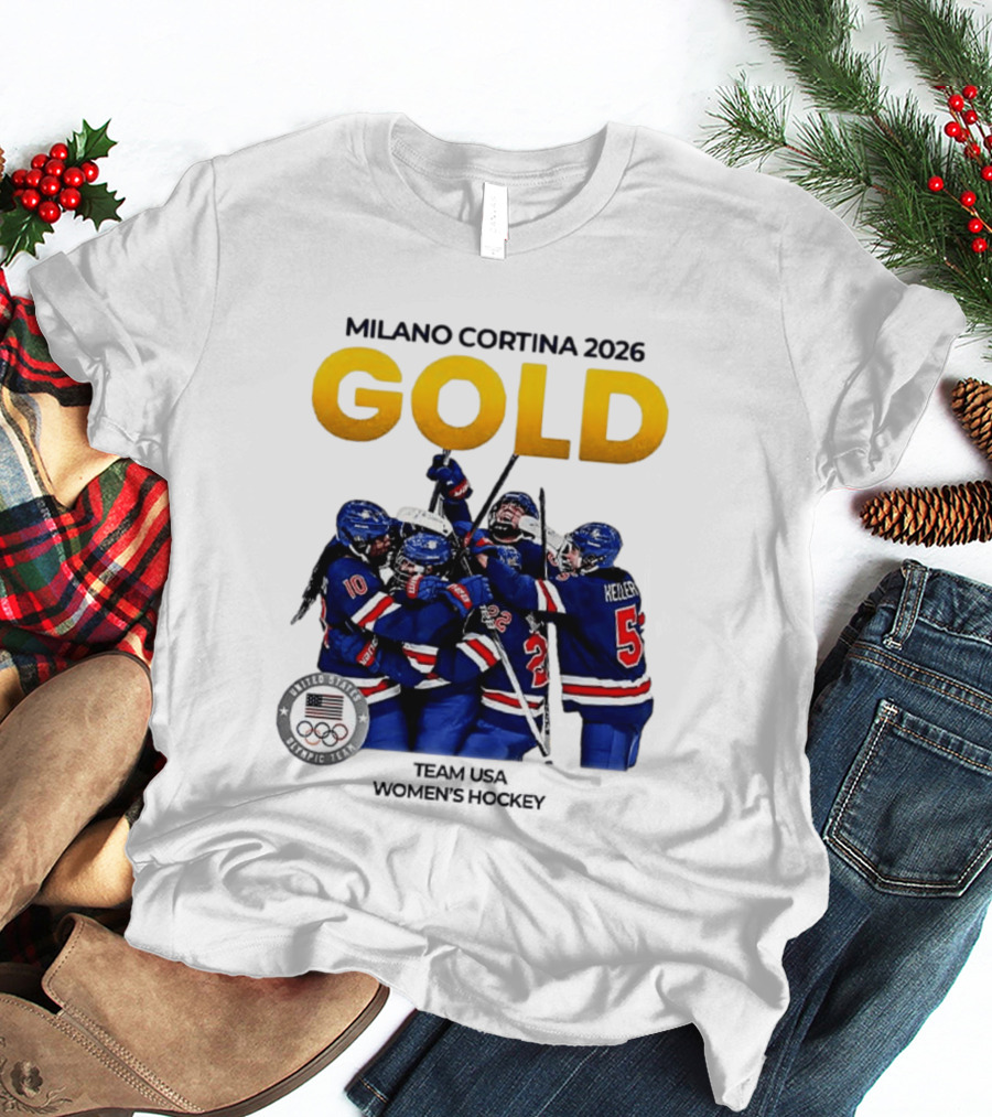 Milano Cortina 2026 Gold Team USA Women's Hockey T-Shirt