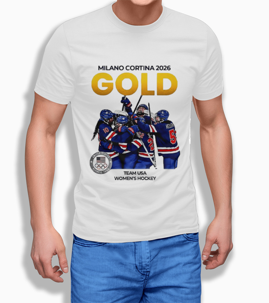 Milano Cortina 2026 Gold Team USA Women's Hockey T-Shirt