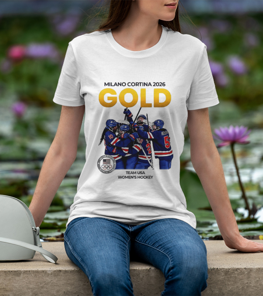Milano Cortina 2026 Gold Team USA Women's Hockey T-Shirt