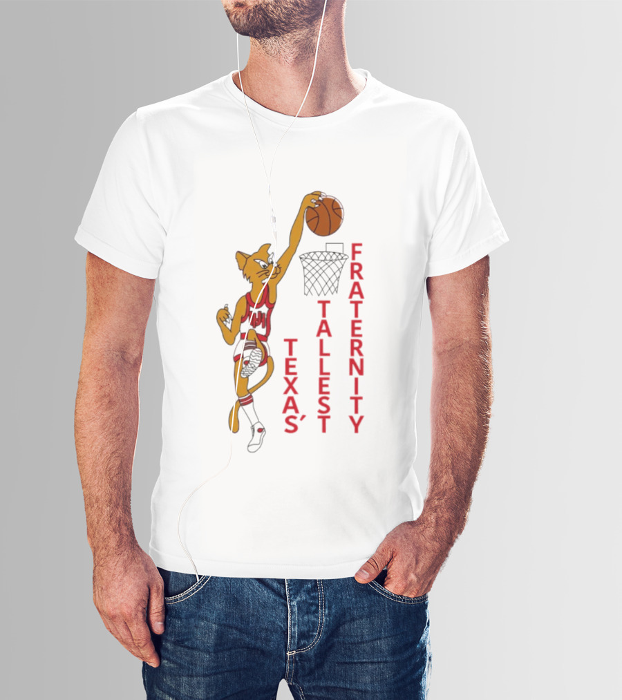 Texas' Tallest Fraternity Cat Basketball Dunk T-Shirt