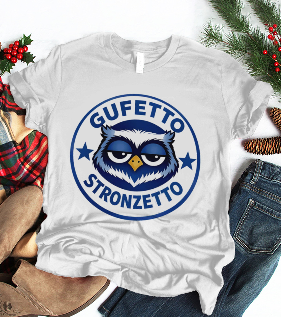 Gufetto Stronzetto Owl Blue Circle T-Shirt