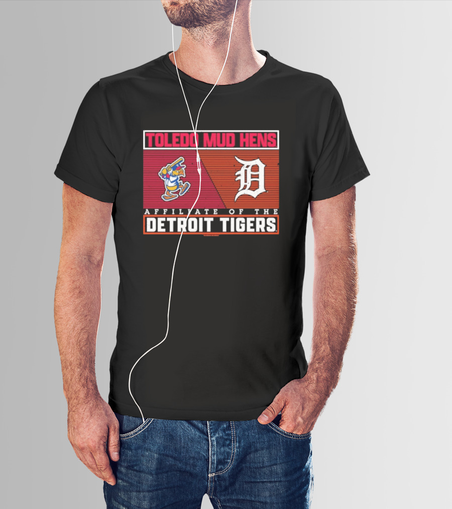 Toledo Mud Hens Detroit Tigers Affiliate Baseball Team Logo Retro Cartoon Bird T-Shirt