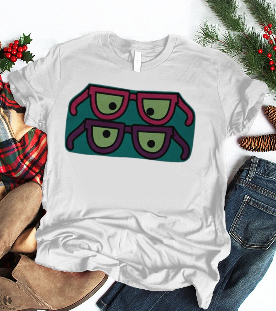 Wacky Eyewear Double Layered Fun Retro Glasses T-Shirt