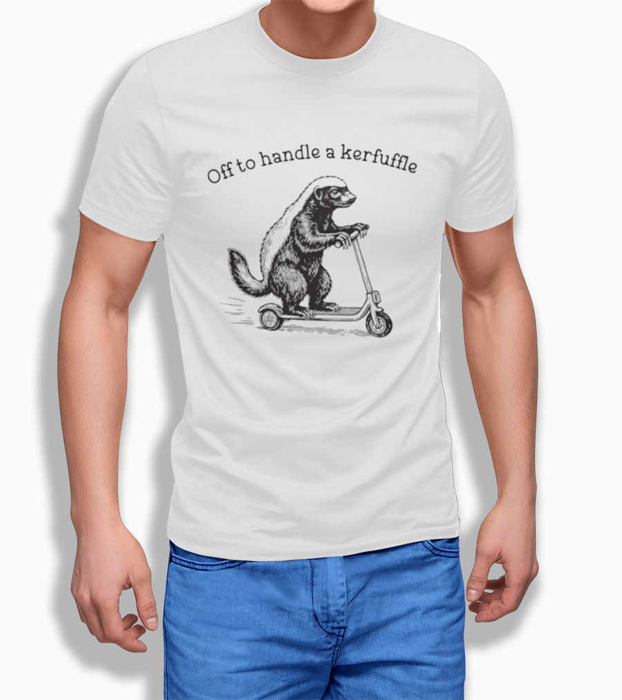 Off To Handle A Kerfuffle Honey Badger Scooter Adventure T-Shirt