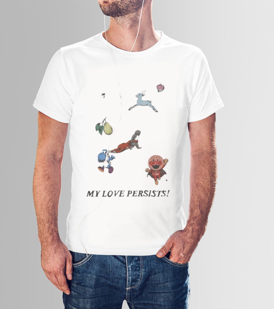 Monkey Punch Anpanman Yoshi My Love Persists Deer Fruit T-Shirt