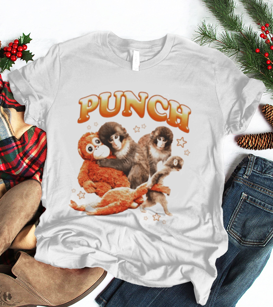 Punch Monkey Trio Surrounded By Stars T-Shirt