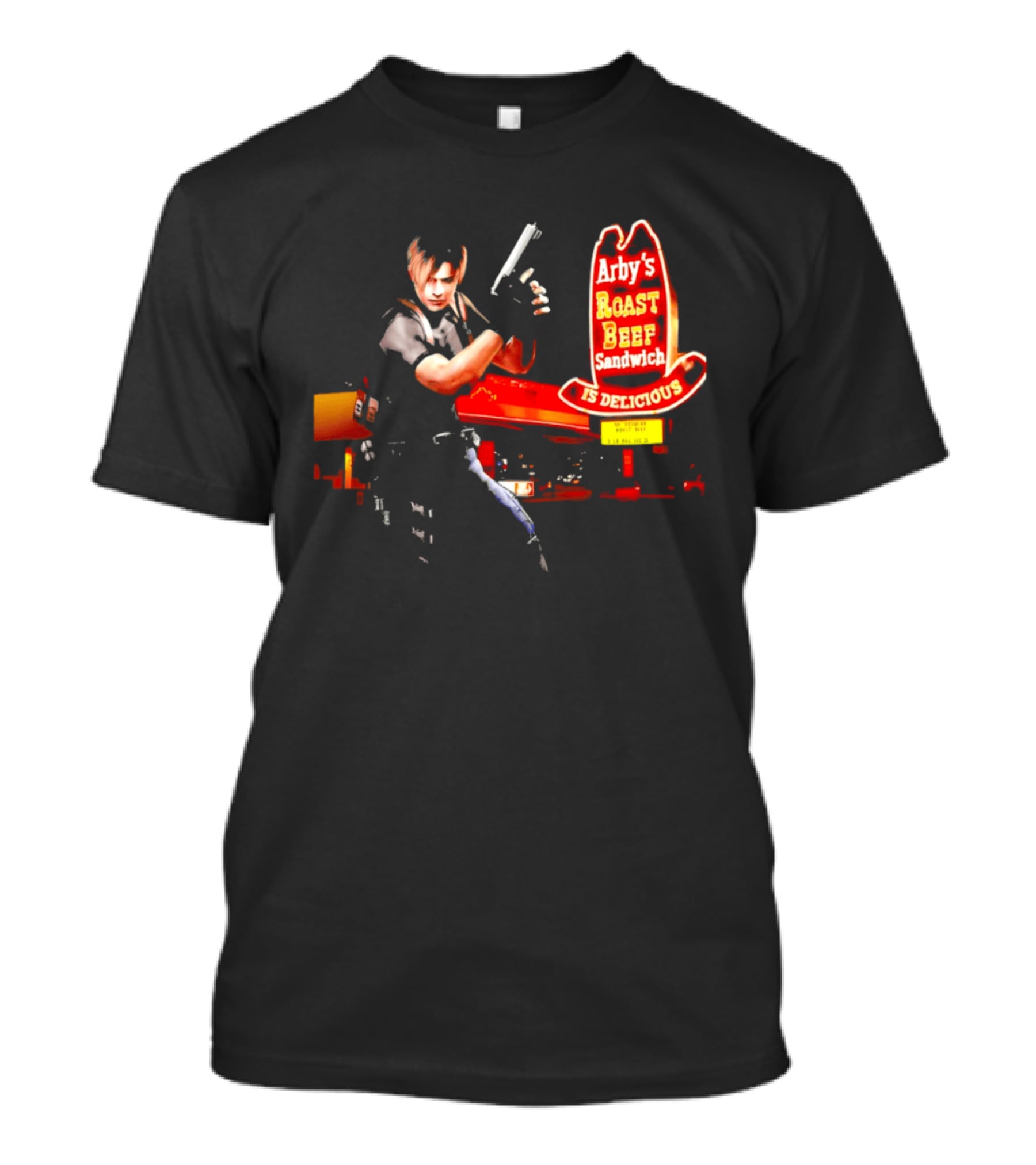Arby's Roast Beef Sandwich Is Delicious Resident Evil Leon Skating T-Shirt