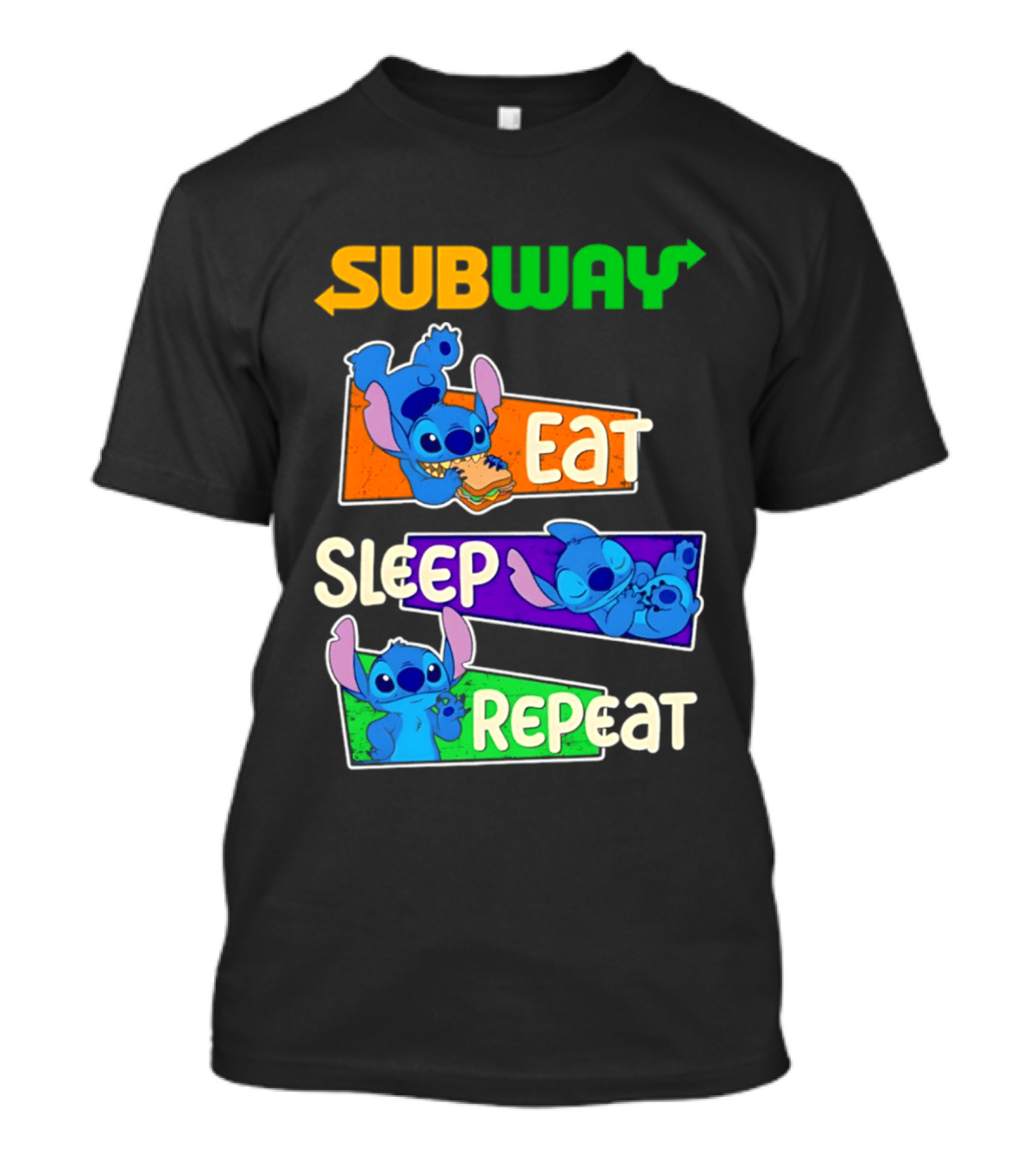 Subway X Stitch Eat Sleep Repeat T-Shirt