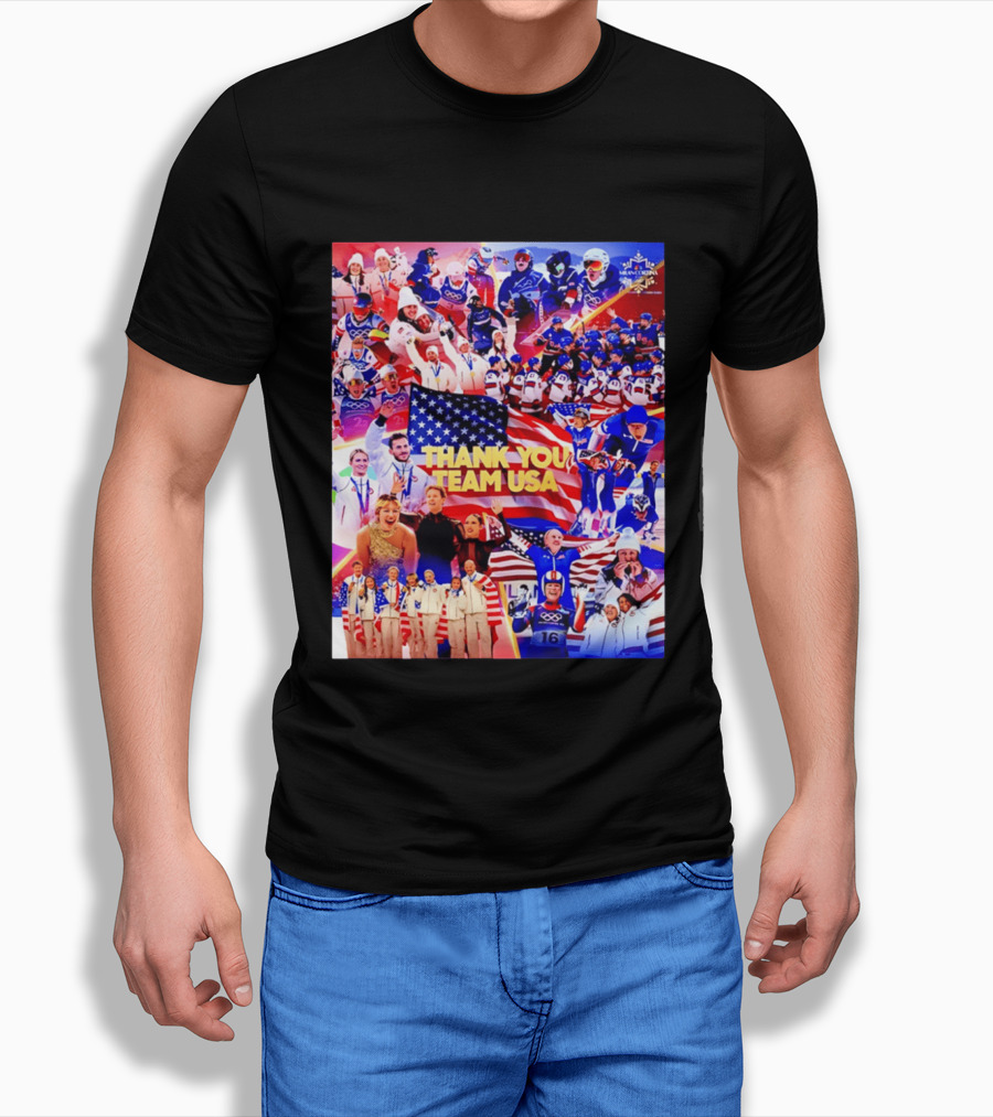 Thank You Team USA Gold Medals U.S Winter Olympics History 2026 T-Shirt