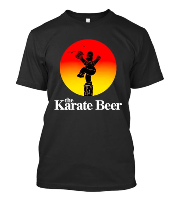 The Karate Beer Sunset Crane Pose Beer T-Shirt