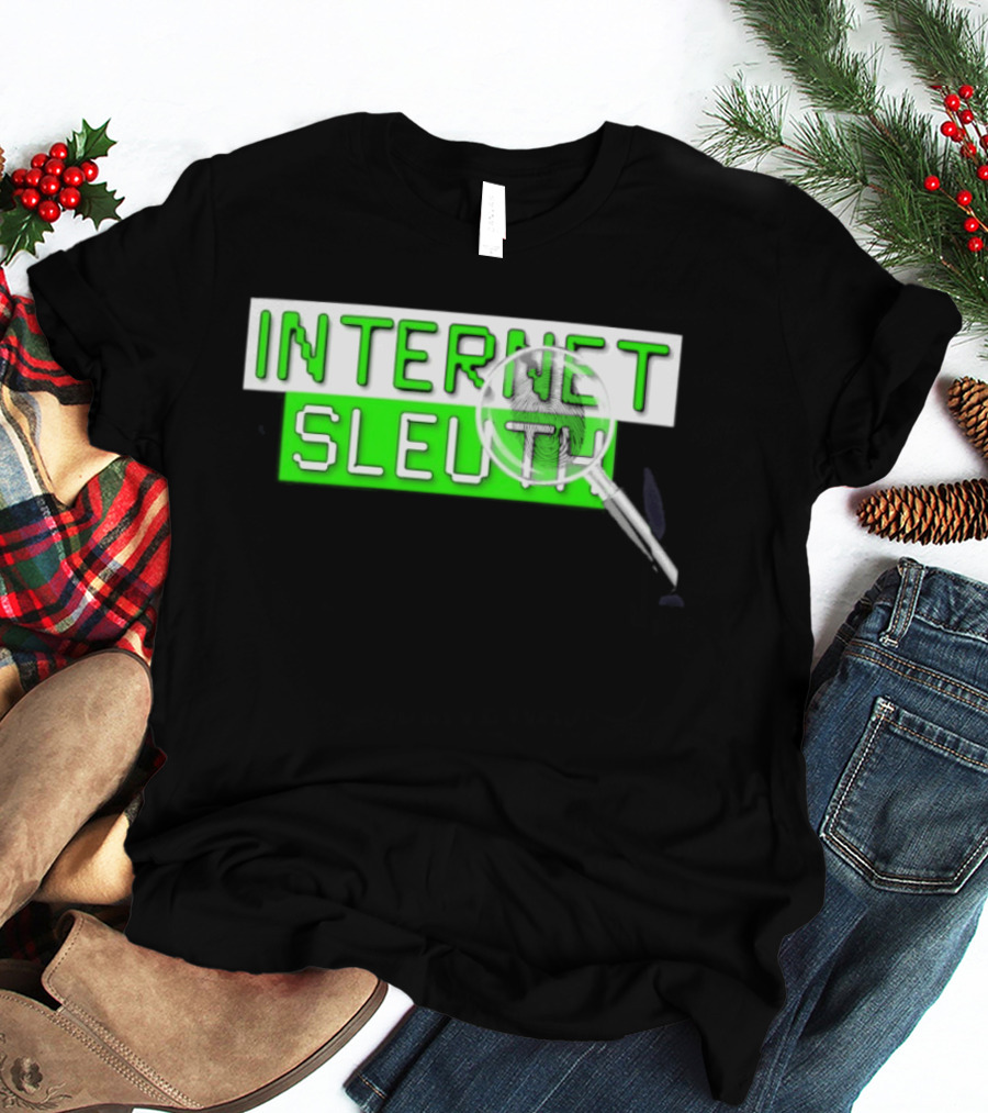 Internet Sleuth Magnifying Glass Green T-Shirt