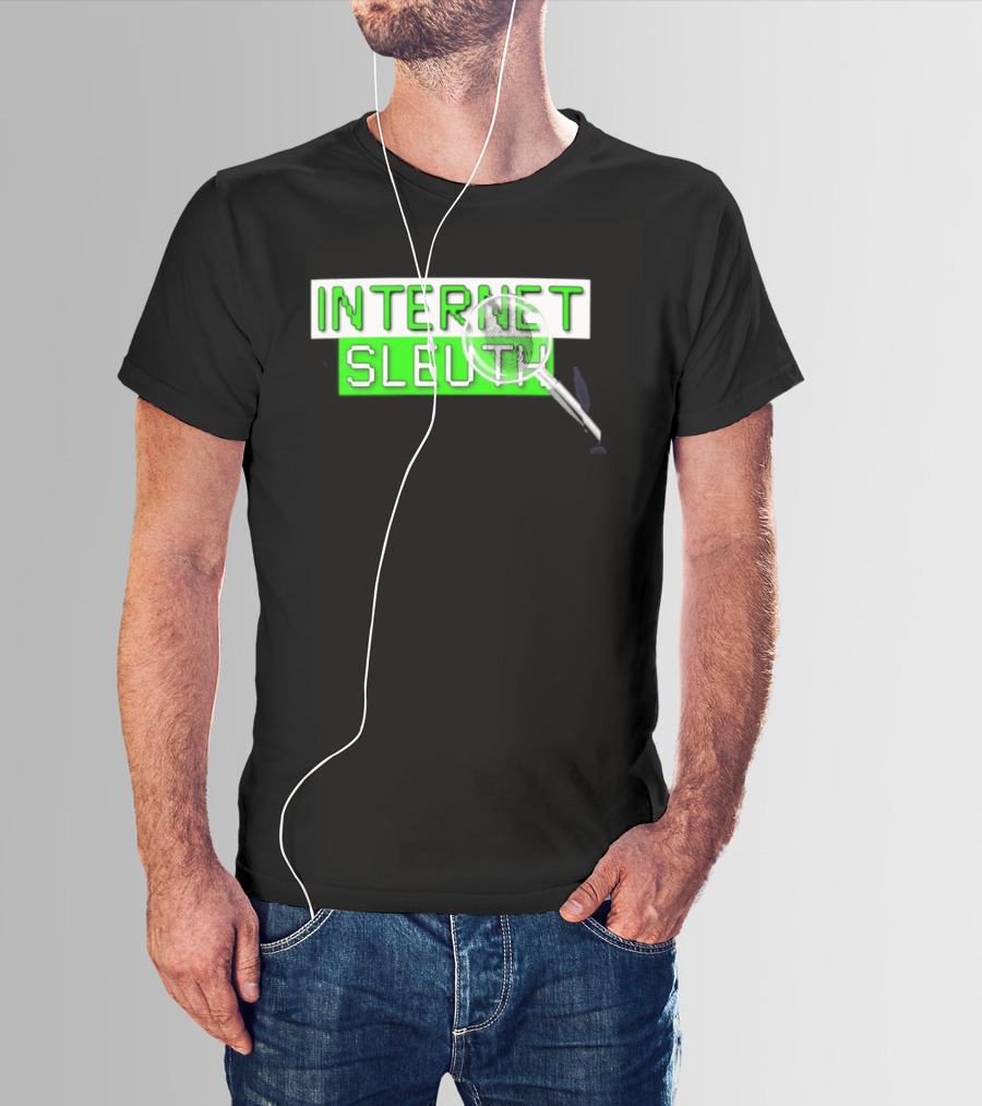 Internet Sleuth Magnifying Glass Green T-Shirt