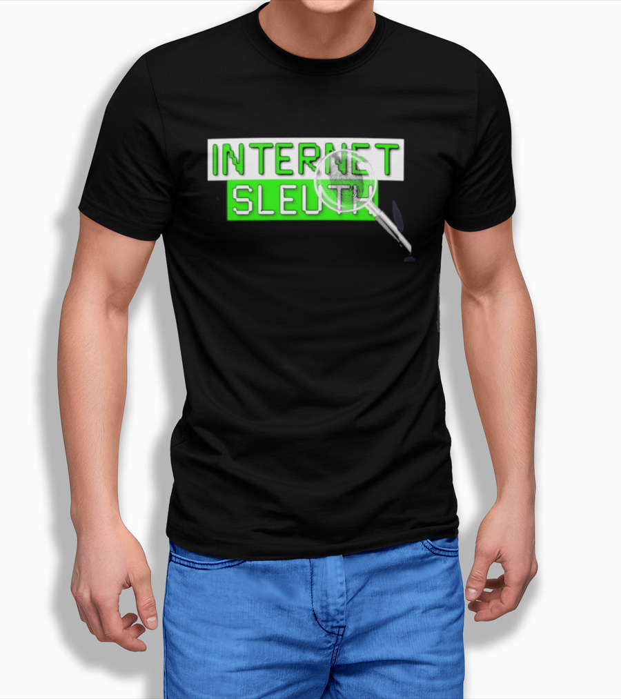 Internet Sleuth Magnifying Glass Green T-Shirt
