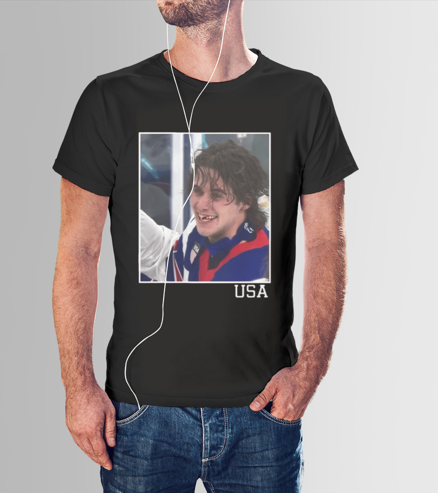 Jack Hughes USA Hockey Toothless Smile T-Shirt