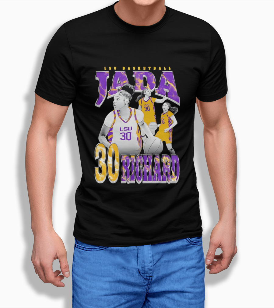 LSU Basketball Jada Richard 30 LSU Tigers Retro 90s T-Shirt