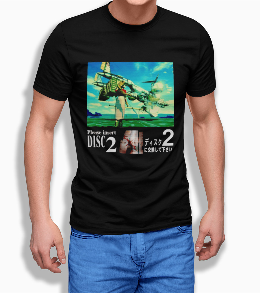 Please Insert Disc 2 Retro Anime Video Game Aesthetic T-Shirt
