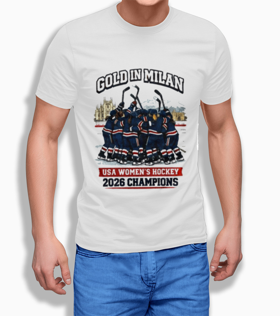 Gold In Milan 2026 Champions USA Women's Hockey T-Shirt