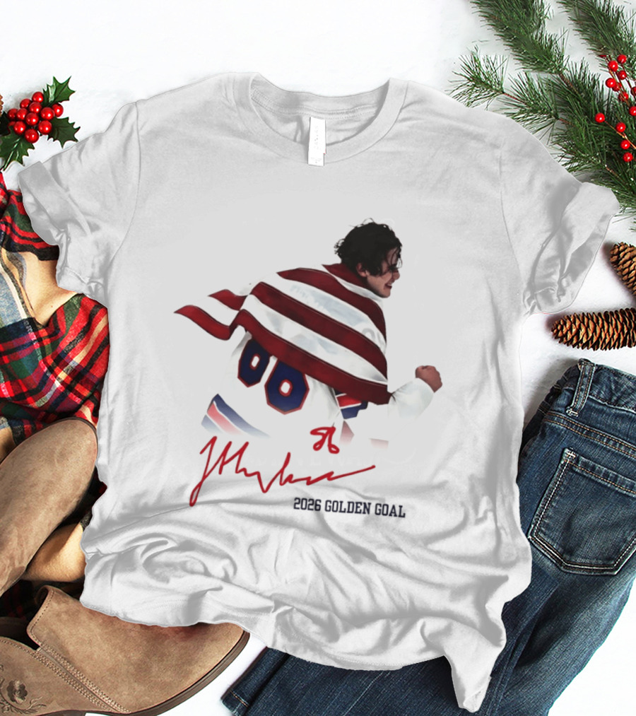 Jack Hughes USA Hockey 2026 Golden Goal Milano Cortina T-Shirt