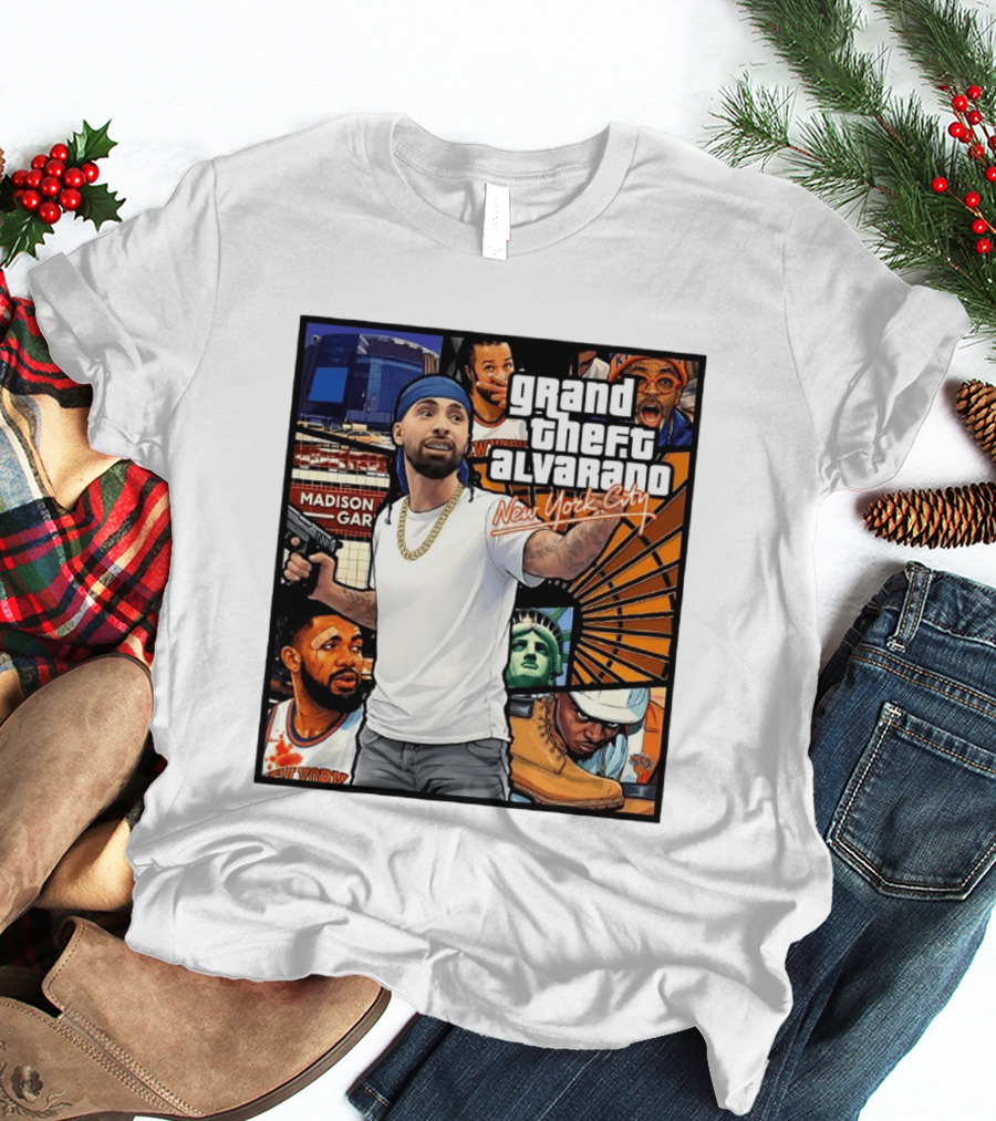 Grand Theft Alvarado New York City Madison Square Garden Statue Of Liberty T-Shirt