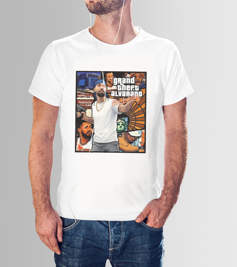 Grand Theft Alvarado New York City Madison Square Garden Statue Of Liberty T-Shirt