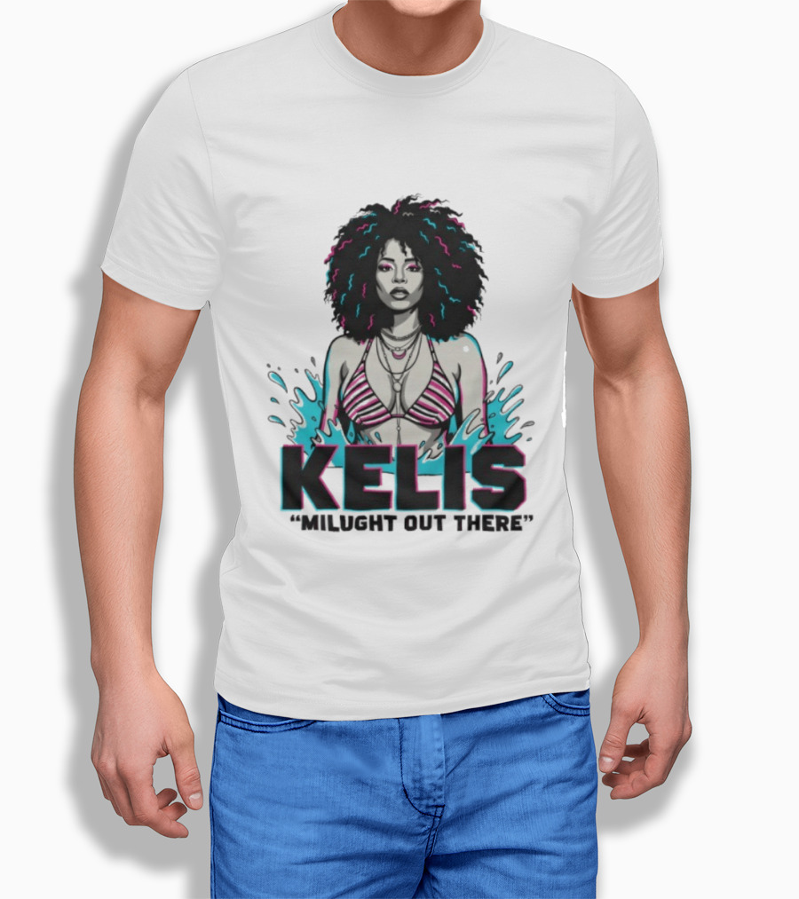 Kelis Milught Out There Striped Bikini T-Shirt