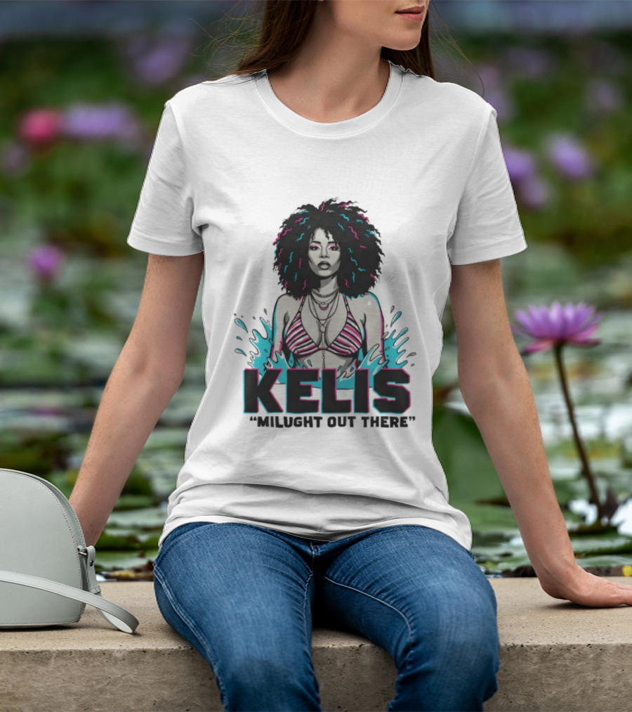 Kelis Milught Out There Striped Bikini T-Shirt